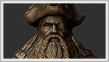 high poly pirate face
